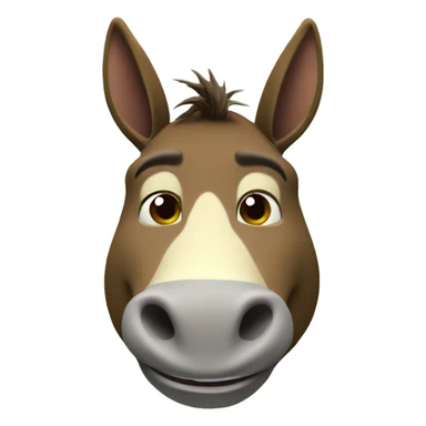 shrek brown donkey face and green background 3d sticker