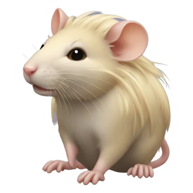 rat with long blonde hair sticker