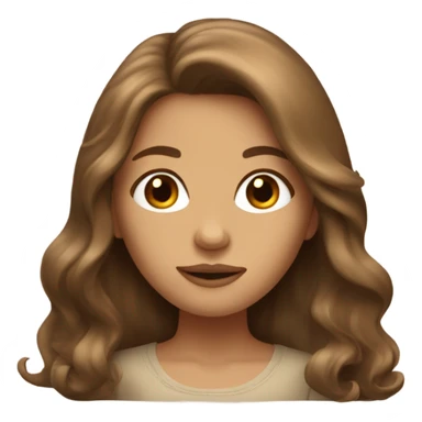 Beige Girl with long brown blowout hair sticker