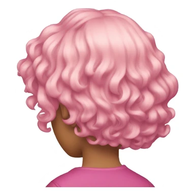 cyberpunk Pink wavy short hair rear view sticker