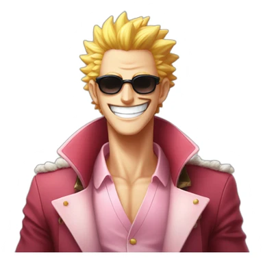 Donquixote Doflamingo avec grand sourire sticker
