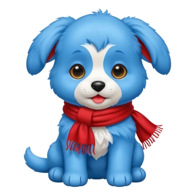 blue puppy with scarf
 sticker