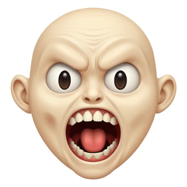 The screen showing a screaming face sticker