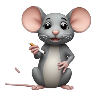 Mouse with a cigarette  sticker