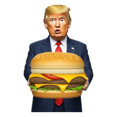 Trump qui mange un burger  sticker