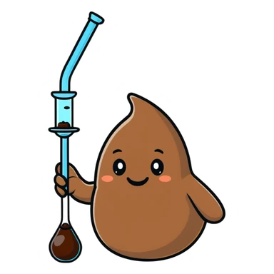 adorable smiling poop character with a bong in hand sticker