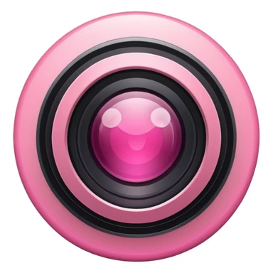 A round camera lens, apple emoji style, minimalist, with highlights, pink, only lens, variant 1 sticker