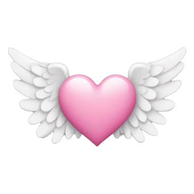 pink heart with angel wings sticker