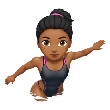 black female athlete swimming sticker