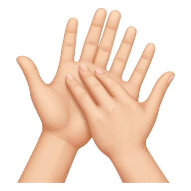 two palms softly touching sticker