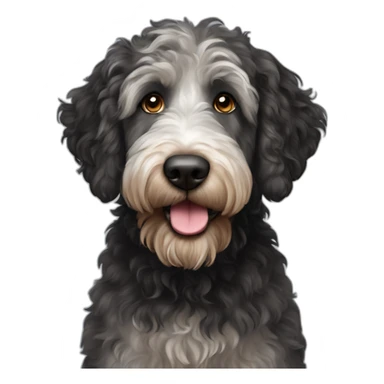 Black dark merle labradoodle sticker