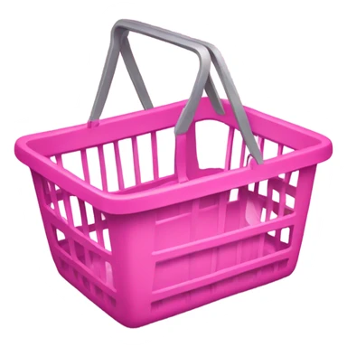 Pink empty shopping basket sticker