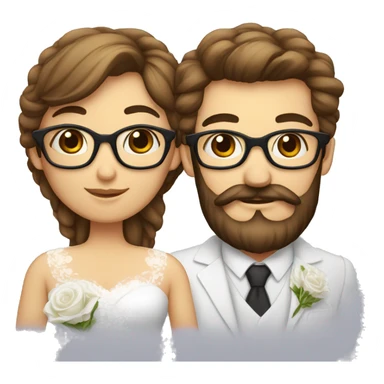 Un homme barbe de 3 jours et une femme mariage lunettes sticker