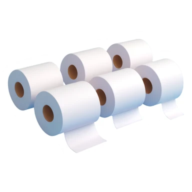 row of toilet paper rolls 3D emoji style sticker