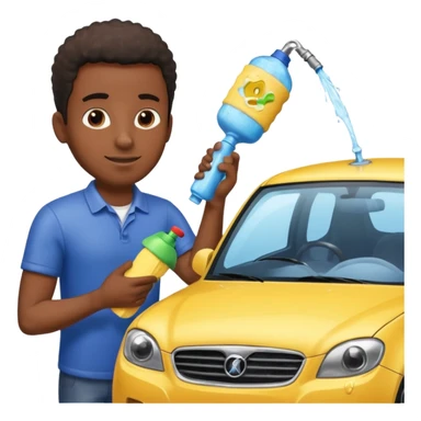 car washer black man  sticker