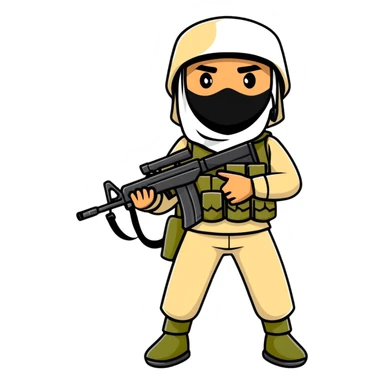 Saudi Arabian soldier in combat gear sticker