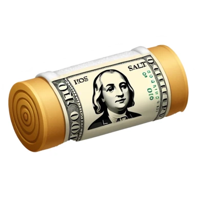 Rolled up bank note with pile of salt  sticker