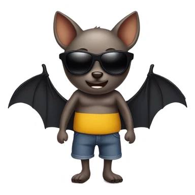 Bat with shorts and sunglasses sticker