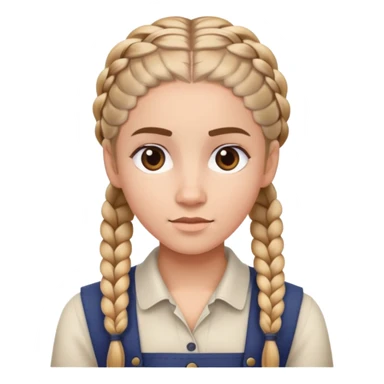 Character with neat French braids hairstyle sticker