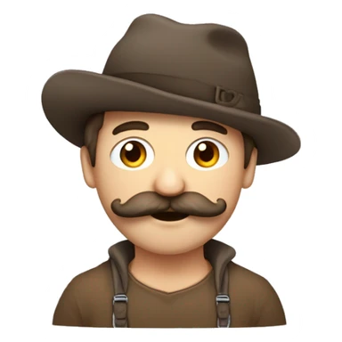 Un homme à la peau métisse, cheveux couleur châtains mis long bouclés, moustache et bouc, qui porte un sweet à capuche blanc..  sticker