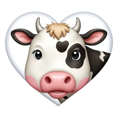 Cow print heart sticker
