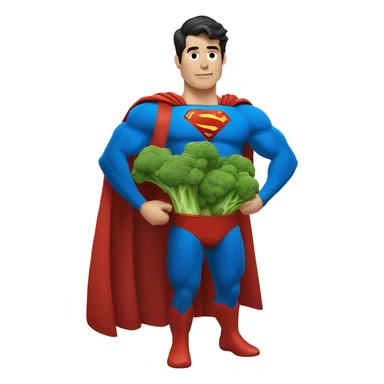 Superman with bucket of the broccoli  sticker