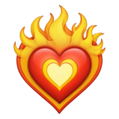 heart with a flame border sticker