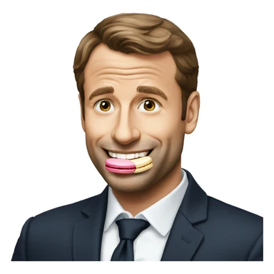 Macron eating a macaron sticker