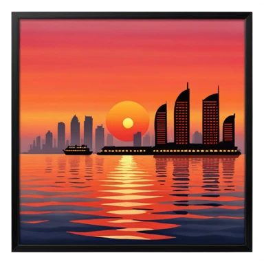Mumbai sunset at sea link sticker