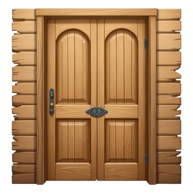 opened wooden door sticker