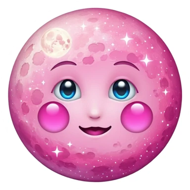 Pink sparkly moon sticker
