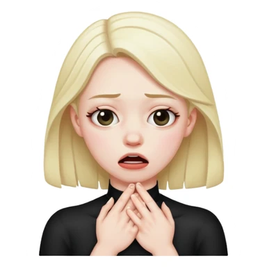 Girl pretending to choke herself  sticker