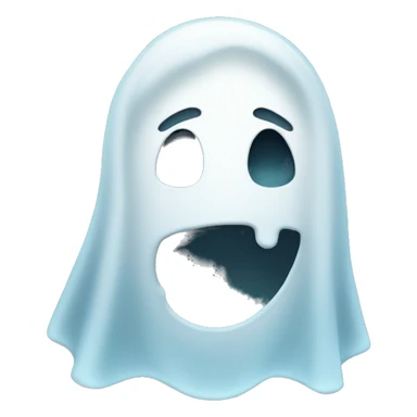 A face with a ghost emerging from it sticker