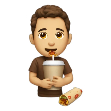 Eating burritos and drinking coffee in college sticker