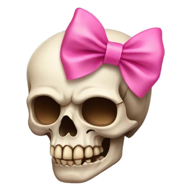 Skull with a pink bow sticker