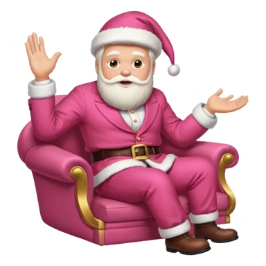 santa claus in a pink suit flying on donald trump sticker