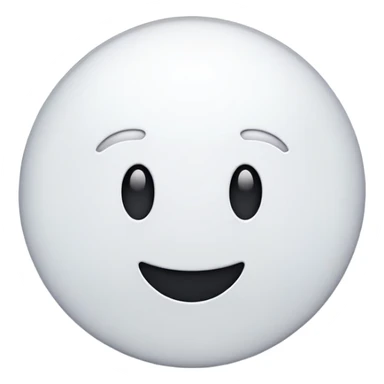 A smooth, white, circular emoji with a glossy and slightly reflective surface. Minimalist and clean design, resembling modern digital emojis. sticker