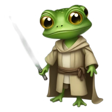 A frog jedi sticker