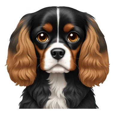 Cavalier Charles spaniel with all black fur. No brown fur  sticker