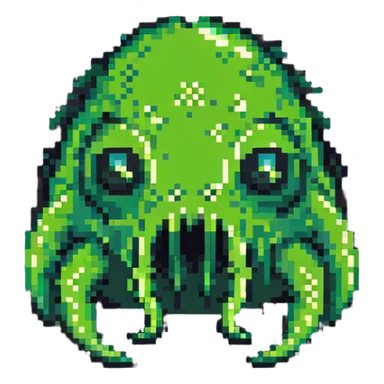 classic green blob slime monster sticker
