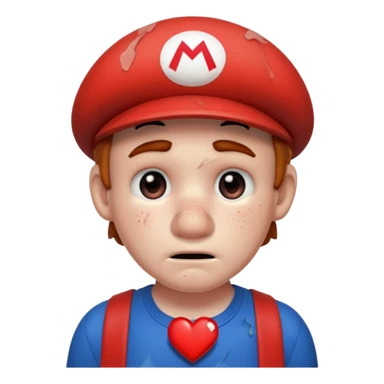 Mario bros con corazón roto sticker