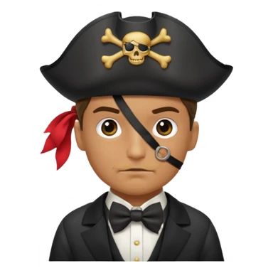 Pirate with eyepatch and bow tie sticker