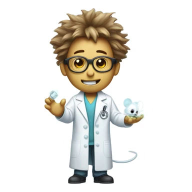 A scientist ghost giving a scientist mouse a massage ￼ sticker