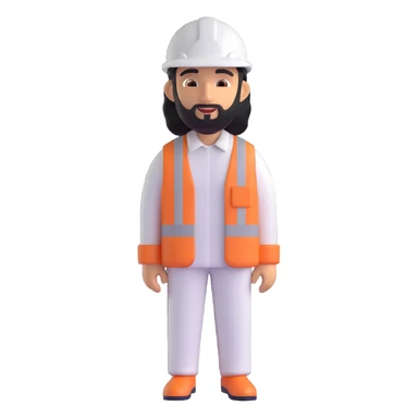 Arab in a worker's helmet, full length sticker