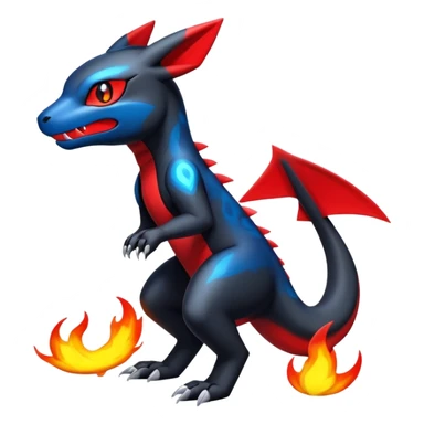 Cute Shiny Guilmon-Quilava-Salandit-Umbreon-Fakémon-hybrid-creature (full body)  sticker