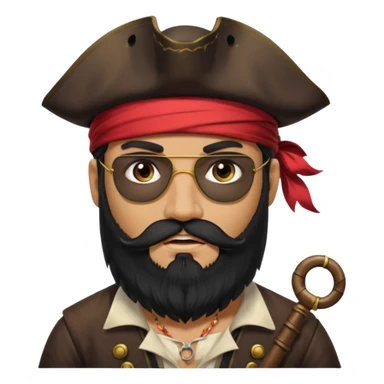 Pirate with very Long bigger Beard. sticker