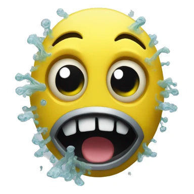 underwater scared yellow face emoji sticker