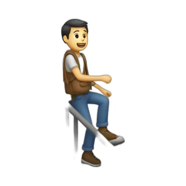 Hombre subiendo escalera sticker