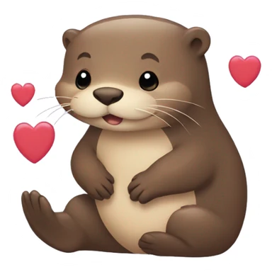 otter-in-love-with-hearts-around sticker