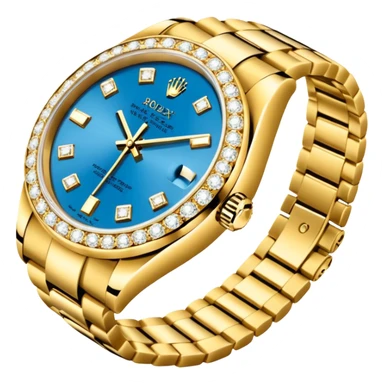 rolex z bransoleta wysadzana diamentami oraz z tarcza wysadzana diamentami sticker